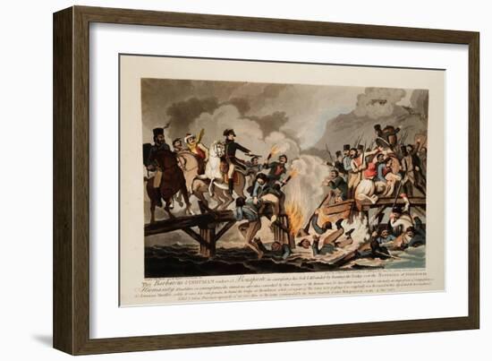 French Army Crossing the Berezina in November 1812, 1813-John Hassell-Framed Giclee Print