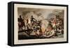 French Army Crossing the Berezina in November 1812, 1813-John Hassell-Framed Stretched Canvas