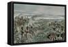 French Army Crossing the Niemen-Felicien Baron De Myrbach-rheinfeld-Framed Stretched Canvas