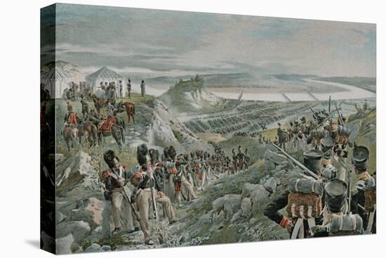 French Army Crossing the Niemen-Felicien Baron De Myrbach-rheinfeld-Stretched Canvas