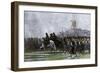 French Army Marching Through Poland in the Rain, Napoleonic Wars-null-Framed Giclee Print