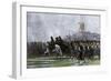 French Army Marching Through Poland in the Rain, Napoleonic Wars-null-Framed Giclee Print