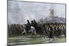 French Army Marching Through Poland in the Rain, Napoleonic Wars-null-Mounted Giclee Print