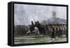 French Army Marching Through Poland in the Rain, Napoleonic Wars-null-Framed Stretched Canvas