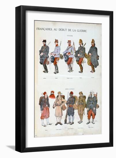 French Army Uniforms, World War One, 1914-null-Framed Giclee Print