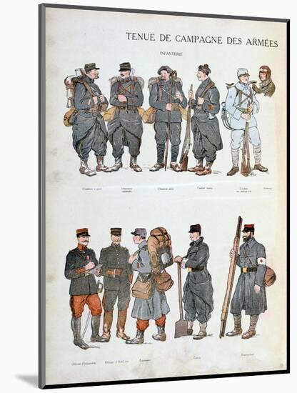 French Army Uniforms, World War One, 1914-null-Mounted Giclee Print