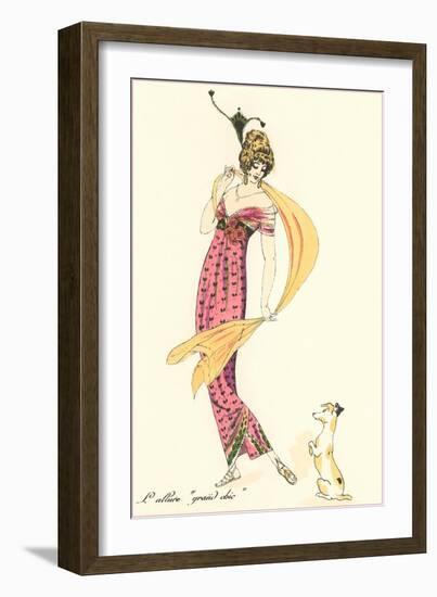 French Art Deco Fashion, Puppy-Found Image Press-Framed Giclee Print