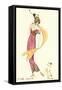 French Art Deco Fashion, Puppy-Found Image Press-Framed Stretched Canvas