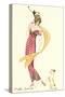 French Art Deco Fashion, Puppy-Found Image Press-Stretched Canvas