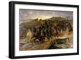 French Artillery Crossing the Flooded Aisne and Saving the Guns, 1915-John Charlton-Framed Giclee Print