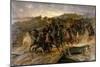 French Artillery Crossing the Flooded Aisne and Saving the Guns, 1915-John Charlton-Mounted Giclee Print