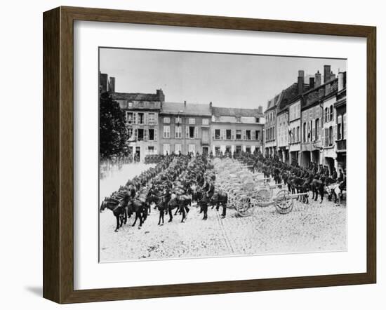 French Artillery with 75Mm Mortars Drawn Up in a Line During World War I-Robert Hunt-Framed Photographic Print