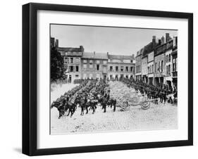 French Artillery with 75Mm Mortars Drawn Up in a Line During World War I-Robert Hunt-Framed Photographic Print