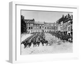 French Artillery with 75Mm Mortars Drawn Up in a Line During World War I-Robert Hunt-Framed Photographic Print