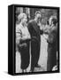 French Author, Albert Camus and His Wife after He Has Won a Nobel Prize for His Writing-Loomis Dean-Framed Stretched Canvas