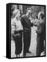 French Author, Albert Camus and His Wife after He Has Won a Nobel Prize for His Writing-Loomis Dean-Framed Stretched Canvas