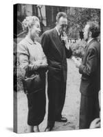 French Author, Albert Camus and His Wife after He Has Won a Nobel Prize for His Writing-Loomis Dean-Stretched Canvas