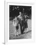 French Author Albert Camus Poised Standing on Lawn, Arms around His Twins Jean and Catherine-Loomis Dean-Framed Premium Photographic Print