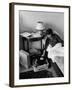 French Authoress Francoise Sagan, Laying in Bed Listening to Music-null-Framed Premium Photographic Print