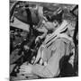 French Aviator/Author Antoine de Saint Exupery Sitting in Cockpit of Fighter Plane-John Phillips-Mounted Premium Photographic Print