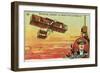 French Aviator Henri Rougier Winning the Grand Prix of Berlin, 1909-null-Framed Giclee Print