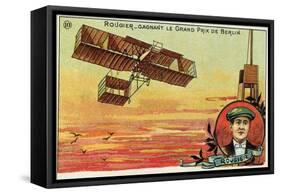 French Aviator Henri Rougier Winning the Grand Prix of Berlin, 1909-null-Framed Stretched Canvas