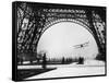 French Aviator Lieutenant Collot Successfully Flies His Biplane Beneath the Tour Eiffel-null-Framed Stretched Canvas