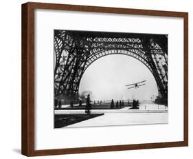 French Aviator Lieutenant Collot Successfully Flies His Biplane Beneath the Tour Eiffel-null-Framed Photographic Print
