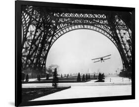 French Aviator Lieutenant Collot Successfully Flies His Biplane Beneath the Tour Eiffel-null-Framed Photographic Print