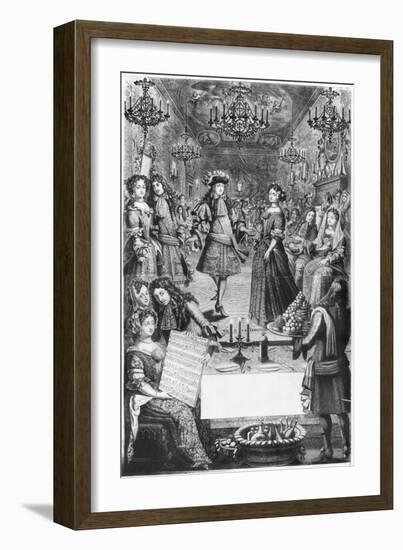 French Ball, Royal Almanac, with a Score Sheet of the Menuet de Strasbourg by M.A. Charpentier-Pierre Landry-Framed Giclee Print