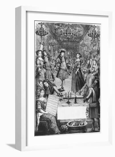 French Ball, Royal Almanac, with a Score Sheet of the Menuet de Strasbourg by M.A. Charpentier-Pierre Landry-Framed Giclee Print