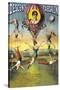 French Balloon Circus Poster-null-Stretched Canvas