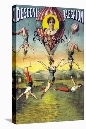 French Balloon Circus Poster-null-Stretched Canvas