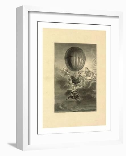 French Balloonist Jacques Alexandre César Charles Receiving a Wreath from Apollo-E. A. Tilly-Framed Giclee Print