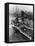 French Battleship Richelieu Passes Brooklyn Bridge-null-Framed Stretched Canvas