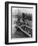 French Battleship Richelieu Passes Brooklyn Bridge-null-Framed Premium Photographic Print