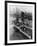 French Battleship Richelieu Passes Brooklyn Bridge-null-Framed Photographic Print