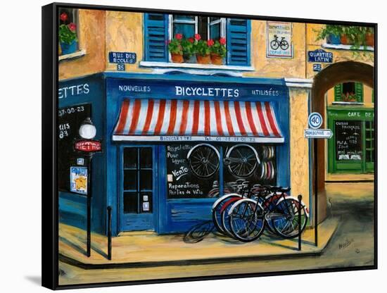 French Bicycle Shop-Marilyn Dunlap-Framed Stretched Canvas
