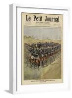 French Bicycle Troops on Manoeuvres-null-Framed Giclee Print