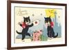 French Black Cats, Bonne Annee-null-Framed Art Print