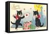 French Black Cats, Bonne Annee-null-Framed Stretched Canvas