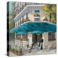 French Blue Café 1-Jill Schultz McGannon-Stretched Canvas