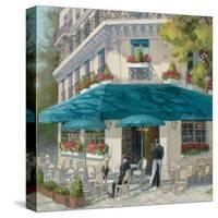 French Blue Café 1-Jill Schultz McGannon-Stretched Canvas