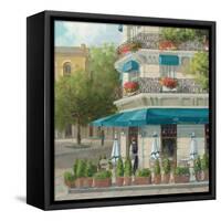 French Blue Café 2-Jill Schultz McGannon-Framed Stretched Canvas