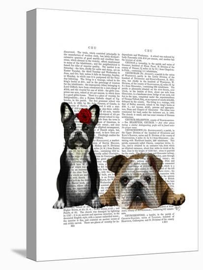 French Bulldog and English Bulldog-Fab Funky-Stretched Canvas