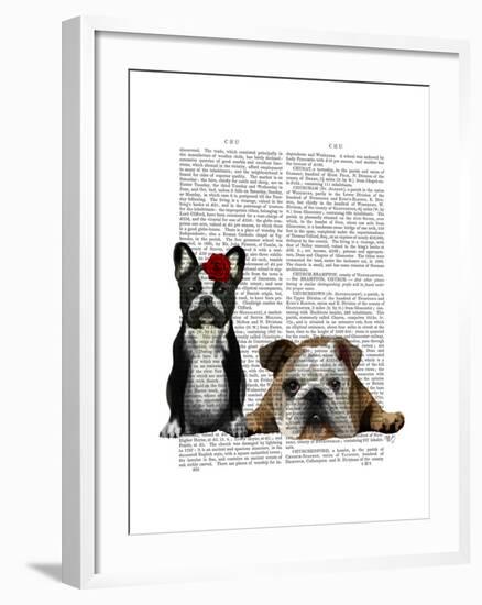 French Bulldog and English Bulldog-Fab Funky-Framed Art Print