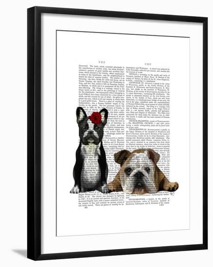 French Bulldog and English Bulldog-Fab Funky-Framed Art Print