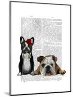 French Bulldog and English Bulldog-Fab Funky-Mounted Art Print