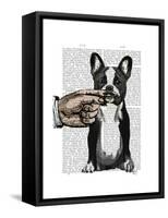 French Bulldog and Finger Moustache-Fab Funky-Framed Stretched Canvas