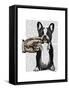 French Bulldog and Finger Moustache-Fab Funky-Framed Stretched Canvas